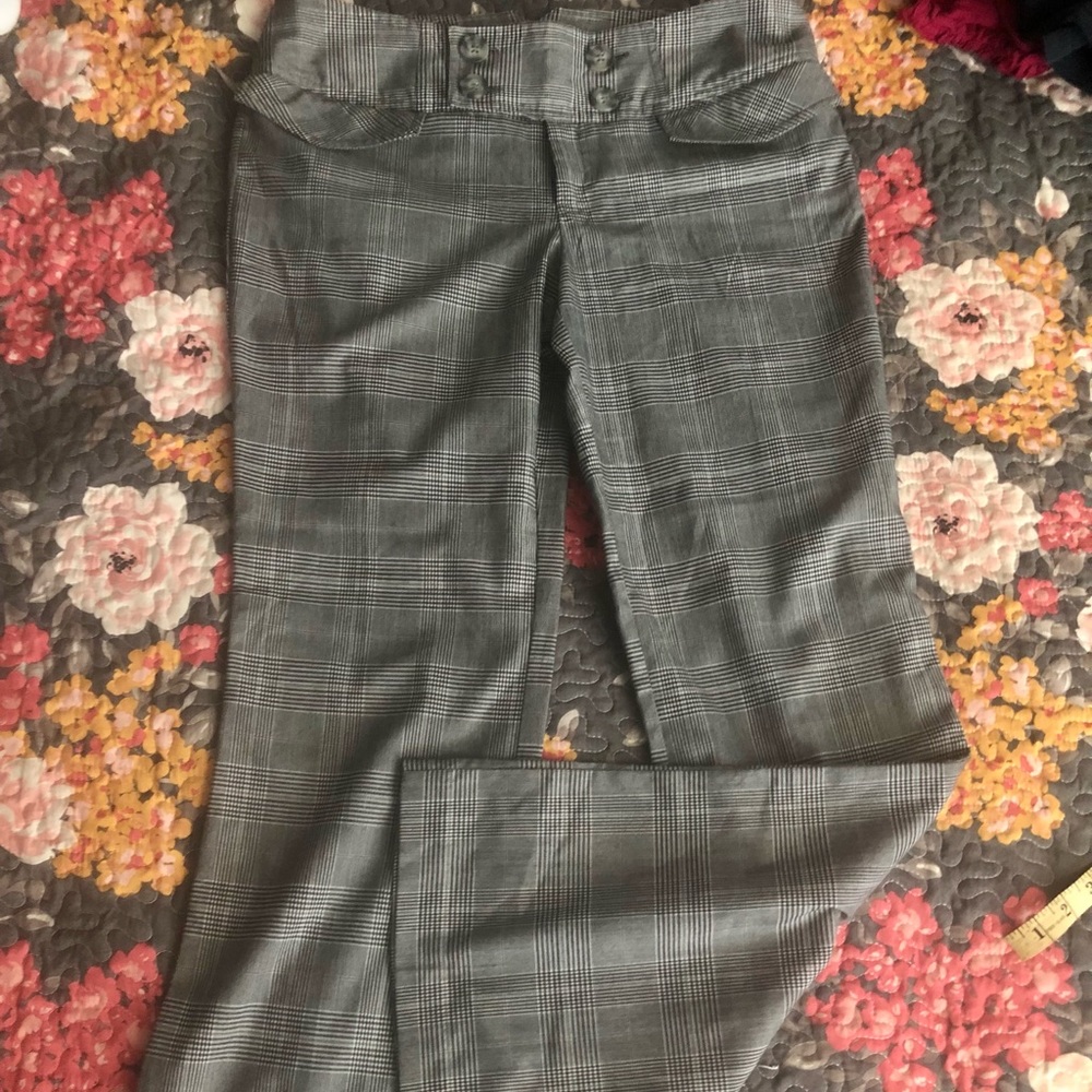 Star city plaid boot cut slacks